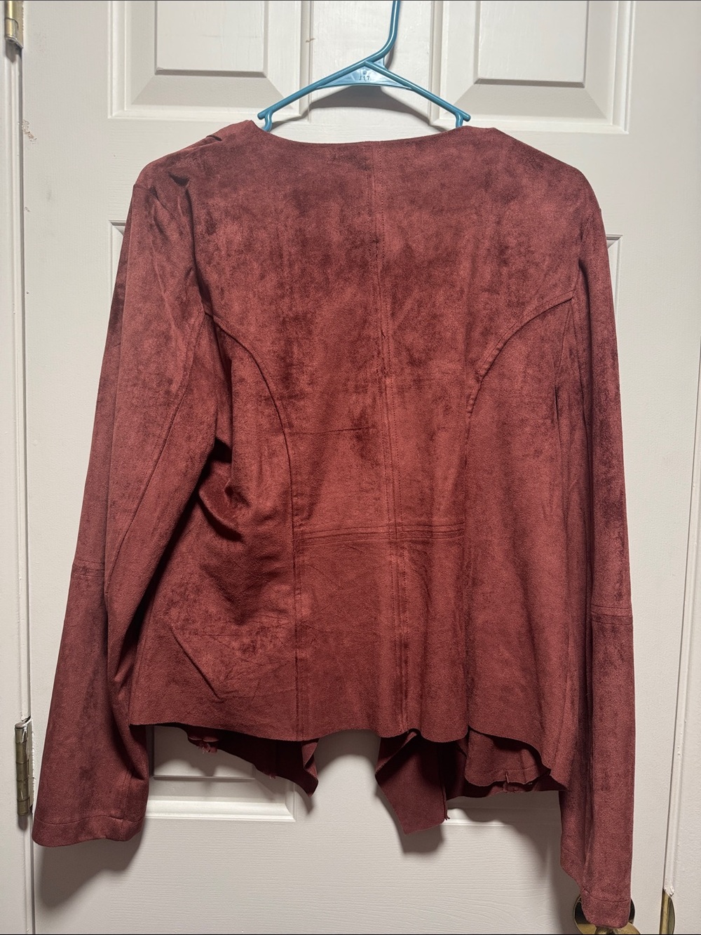 Market & Spruce Rust-Tone Draped Faux Suede Jacket - Picture 5 of 6